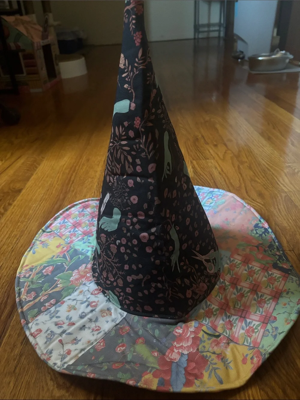Patchwork Floral Witch Hat - Multicolor